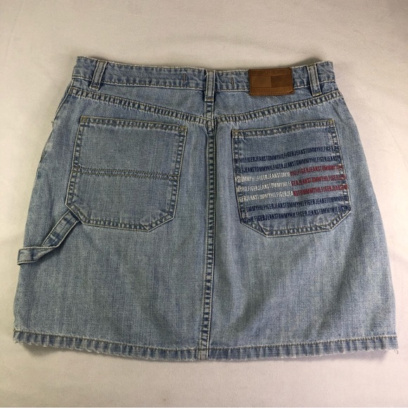 Tommy Hilfiger Vintage Wash Mini Skirt A-Line Summer Y2K Hipster Denim Cargo - Picture 9 of 9